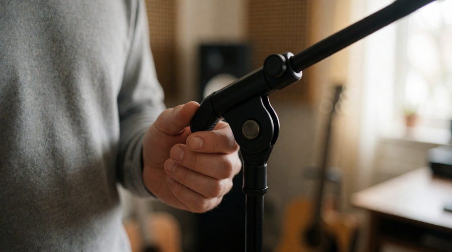 A firmly tightened boom clutch is the difference between a steady mic and one that slowly droops